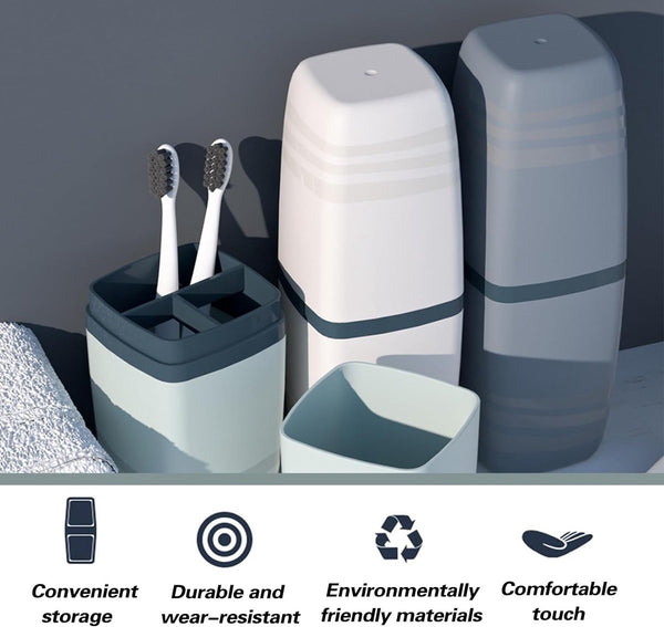 Toothbrush Case reisetui, 3 stuks, tandenborstelhouder, reisentandborstels, met 3 vierkante witte dubbelzijdige plakband, reisetui voor thuis, zakenreis, school., Meerkleurig, opbergdoos voor