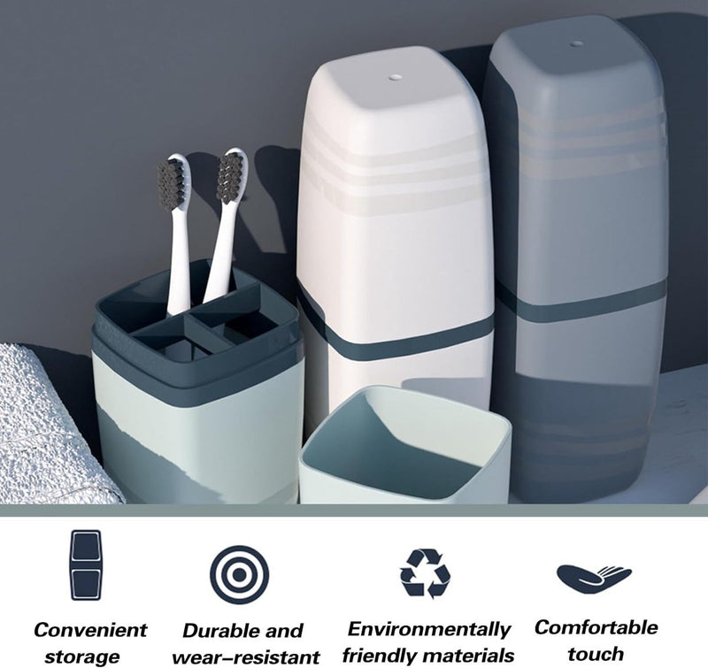 Toothbrush Case reisetui, 3 stuks, tandenborstelhouder, reisentandborstels, met 3 vierkante witte dubbelzijdige plakband, reisetui voor thuis, zakenreis, school., Meerkleurig, opbergdoos voor