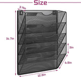 Bestandsmap Wandgemonteerd A4 Mesh Muurophangend Bestandsorganisator Tijdschriftopslag Multifunctioneel Gebruik om Kranten Papieren Map weer te geven (5 lagen)