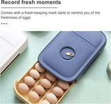 Eierhouder, eierbewaardoos, eierbox met lade, stapelbare eierhouder, automatische eierbox, multifunctionele eierbox voor koelkast, keuken