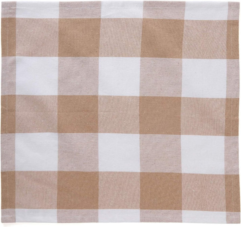 Set van 12 stoffen servetten, getest beige, milieuvriendelijk gerecycled katoen, afmetingen 43 x 43 cm, servetten voor de eettafeldecoratie, wasbaar en herbruikbaar