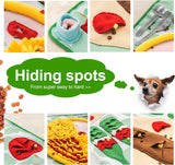 Hondensnuffelmat, hondenmat voor geurtraining en langzaam eten, hondenpuzzelspeelgoed, bevordert het natuurlijke foerageren (100x70cm)