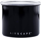 Airscape roestvrijstalen koffiecontainer - voedselopslagcontainer - gepatenteerd luchtdicht deksel - behoudt de versheid van voedsel door overtollige lucht (klein, zwart)