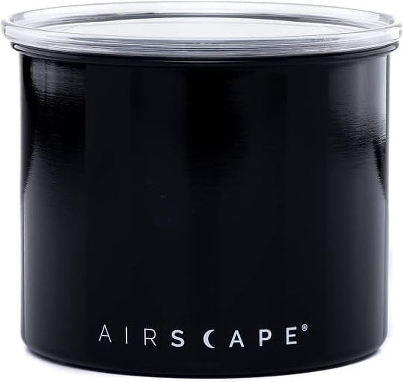 Airscape roestvrijstalen koffiecontainer - voedselopslagcontainer - gepatenteerd luchtdicht deksel - behoudt de versheid van voedsel door overtollige lucht (klein, zwart)
