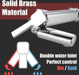 Wastafelkraan met uittrekbare douche, kraan badkamer met 2 waterstraalsoorten, eengreepsmengkraan kraan van verchroomd messing gepolijst voor badkamer wastafel