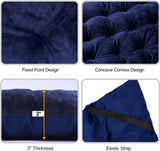 XL matras voor campingbed, zacht comfortabel katoen dik slaapmatras pad, dik marineblauw