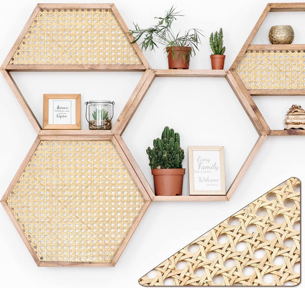 1 rol cane geweven rotan, 55 cm x 1 m, natuurlijke rotan weefselrol voor caning-projecten, mesh, rotan weefsel voor meubels, stoelen en kasten