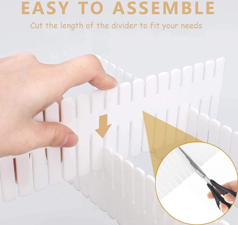 Ladeverdeler, verstelbaar, ladeverdeler, 16 stuks, ladeverdeler, lade-indeler, organizer voor kast, ondergoed, sokken, doe-het-zelf, bureau-organizer (wit)