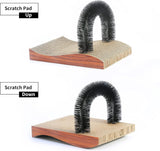 Kattenborstel, versie 2.0 ontharingsblad met hoogwaardig krabkarton, krabblad met krabplank, kattenrugverzorging, kattentrimapparaat met krabkussen, speelgoedborstel voor katten/honden