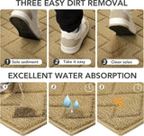 Deurmat, bruin, 90 x 150 cm, voor binnen en buiten, wasbare vloermat, waterdichte deurmat, antislip vuilvanger, tapijt voor ingang, huisdeur, patio, hal, tuin