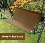 Vervangende schommelstoelhoes voor Hollywood schommelstoelhoes voor tuinstoel buiten 2- en 3-zits (bruin 168 x 56 x 56 cm)