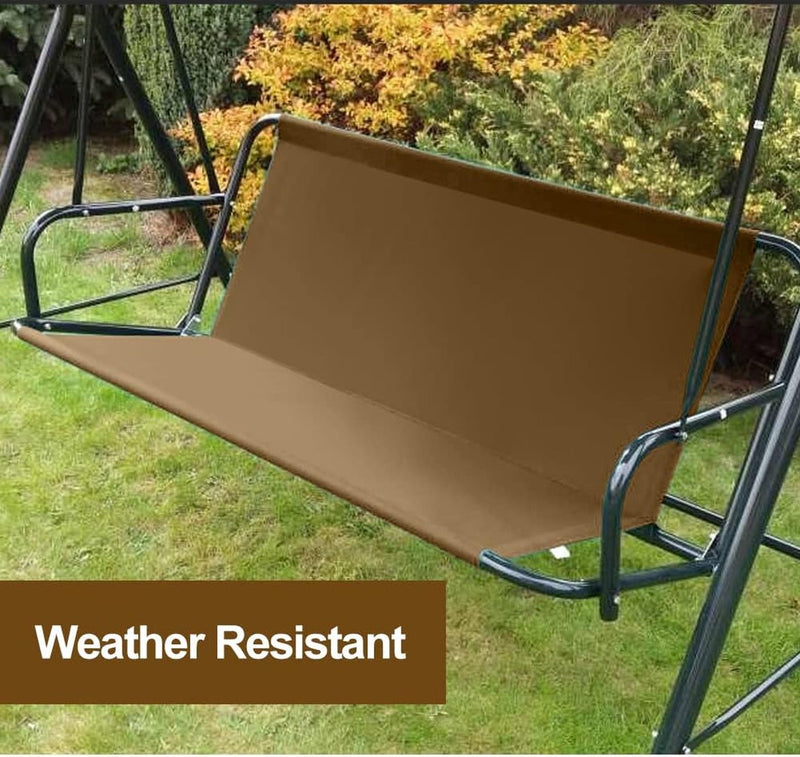 Vervangende schommelstoelhoes voor Hollywood schommelstoelhoes voor tuinstoel buiten 2- en 3-zits (bruin 168 x 56 x 56 cm)