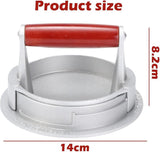 Hamburgerpers, instelbare dikke hamburgerpers, hamburgerpers, 12,5 cm, hamburger-vleespers met klep met antiaanbaklaag voor gelijkmatige patties, tay hamburger, hamburger, Patty Press (B)