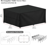 Hoes voor tuinmeubelen, waterdichte beschermhoes, tuinmeubelen, uv-zeildoek voor tuintafels, terrasmeubilair, robuuste 420D Oxford buitenhoes voor meubelsets, 360 x 240