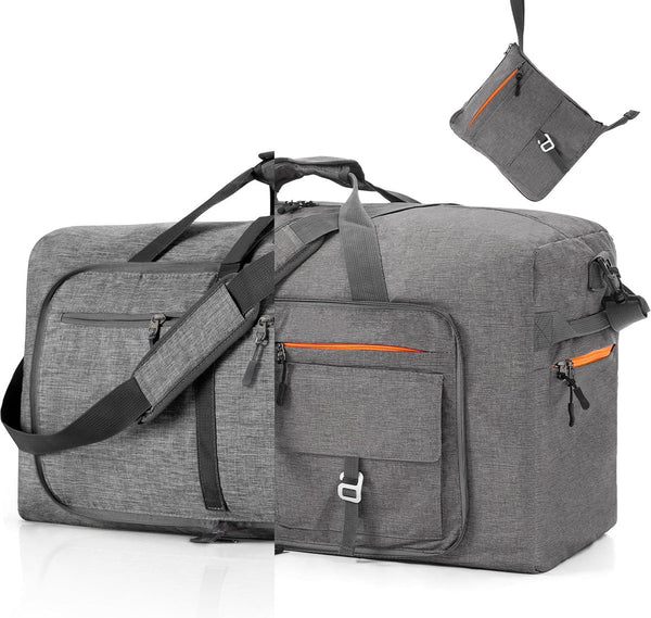 Lichtgewicht opvouwbare reistas Grote sporttas Dames Heren met schoenenvak Reistas Sporttas voor reizen Gym Vakantie Overnachting, B Grijs, reistas