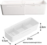 Ladeverdelers, 2 stuks Ladeorganizer Ladeorganizer Ladeverdelers Verstelbare ladeorganizer Kantoorladeverdeler Ladeverdeler Ladeorganizer (wit)