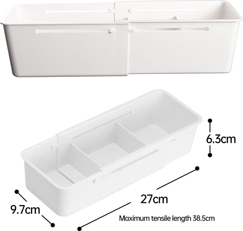 Ladeverdelers, 2 stuks Ladeorganizer Ladeorganizer Ladeverdelers Verstelbare ladeorganizer Kantoorladeverdeler Ladeverdeler Ladeorganizer (wit)