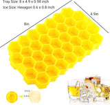 Siliconen ijsblokjeshouder, 2 stuks, ijsblokjeshouder, siliconen mal, 74 vakken met deksel, ijsblokjeshouder, BPA-vrij, duurzaam, vaatwasmachinebestendig voor familie, feesten en bars