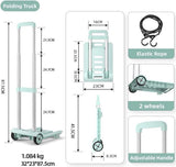 Opvouwbare steekwagen 40kg Heavy Duty multifunctionele draagbare bagagewagen voor bagagereizen Automatisch bewegend kantoor Opvouwbare trolley Groen