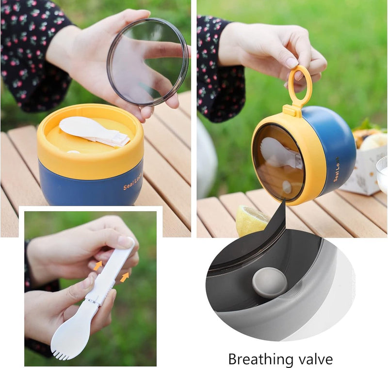 600 ml mueslibeker, yoghurtbeker, yoghurtbeker, lekvrije salade, to-go beker, papbeker, PP lunchbox, lunchpot to go & vouwlepel voor elk ontbijt, lunch, wit