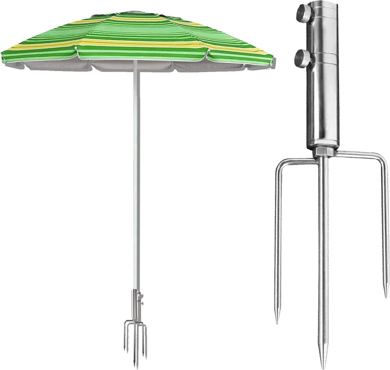 Gazondoorn voor parasol, afneembare grondpen, parasolspies, grondpen, parasolhouder, vloer, parasolstandaard, parasol met 4 haringen, voor strand, gras, zand, tuinparasol