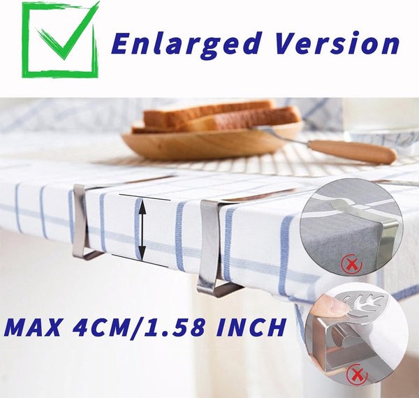 Tafelkleedhouders voor dikke tafelbladen, 10 stuks kattenklauwen weerbestendige roestvrijstalen tafelkleedklemmen, tafelkleedclips voor tuintafel restaurant familie eettafel buiten campingtafel