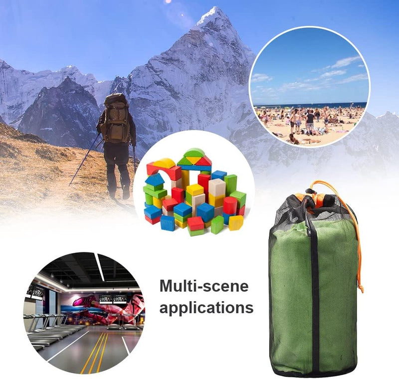 Zwarte nettas, nylonzak, robuuste nettas met trekkoord, draagbare kleine mesh-reistas, voor op reis