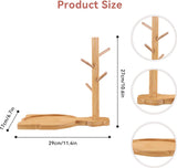 Houten sleuteldienblad voor entree, tafel, moderne decoratie van hars, gelukskat dienblad, Catchall dienblad met 3 standaard, hangende organizer, voor ringen, telefoon, armbanden (boten sleuteltray)