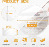 4 stuks taartplateaus rond acryl, diameter 16 cm x 3 mm, transparant met acryl taartschraper, niet-klevend taartbord voor het gladmaken en arrangeren van taarten, doe-het-zelf