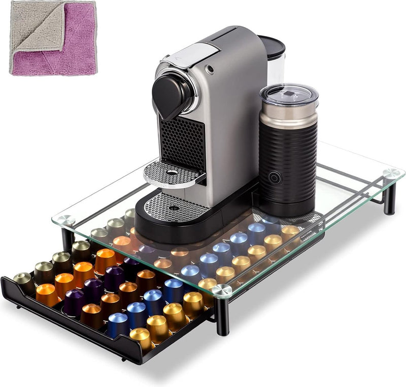 Koffiecapsulehouder voor het opbergen van 60 tot 72 koffiecapsules, opbergdoos voor koffiecapsules van met anti-slip oppervlak