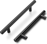 Meubelgrepen, zwart, 128 mm, roestvrijstalen buis, voor kasten, laden, keuken- en badkamermeubels, diameter: 12 mm, 10 stuks