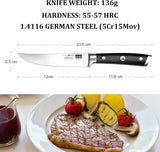 Steakbestek, 4-delig, steakvork, steakmes, roestvrij staal, gepolijst, lemmeten voor thuis en restaurant, geschenkverpakking, Duits roestvrij staal steakbestek 4-delig, 12 cm