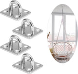 Roestvrij stalen karabijnhaak en roestvrijstalen oogplaat met oogje, dekplaat, plafondhaken, wandhaken, wandbevestiging, met schroef, voor het ophangen van voorwerpen