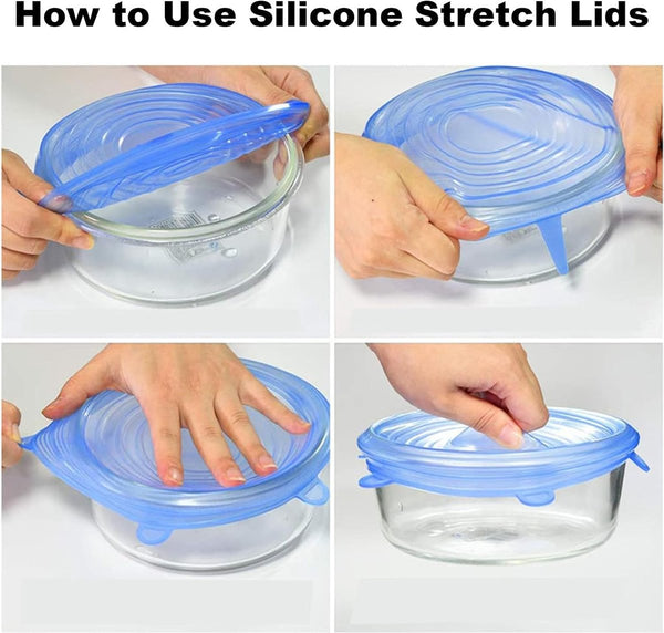 18-delige siliconen dekselset - herbruikbare siliconen deksels voor potten - extra scheurbestendig en rekbaar, geschikt voor de meeste containers - premium deksels voor blikjes en kommen