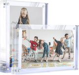 10 x 15 cm acryl fotolijst, transparante magnetische fotolijst, dubbelzijdige frameloze lijst - set van 2 (stijl 2)
