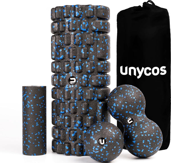 4-in-1-set, spiermassageroller, kleine schuimroller en voetmassageballen gemaakt van EPP-schuim, ideaal voor yoga, pilates, fitness, hersteloefeningen en spierontspanning