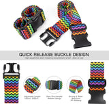 2 stuks kofferriem met 2 bagagelabels, kofferband, riem, kleurrijk, bagageriem, reisaccessoires, suitcase riem, verstelbare multifunctionele bagageriem voor koffer, riem, kofferriem, golf