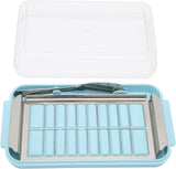 Boterdoos, roestvrijstalen botersnijder snijapparaat, 2 in 1 botersnijcontainer met transparant deksel boterkaasdoos voor het bewaren van kaas voor keukenkoeling (blauw)