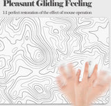 Muismat voor gaming, XXL, wit, minimalistische topografische kaarten, bureauonderlegger, muismat met rubberen antislip, verbeterde precisie en snelheid, muismat voor kantoor, thuis, 800 x 350 mm