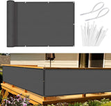 Balkonscherm, inkijkbescherming, balkonafdekking, 80 x 300 cm, windscherm, ondoorzichtig, balkonbekleding, PES 170 g/m², wind- en uv-bescherming, met inslagringen en kabelbinders, antraciet