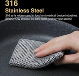 Gietijzeren reinigingsketting fijne ring 316 roestvrij staal schuursponsje - ingebouwde siliconen met gelaste ringen voor gietijzeren pot BBQ-servies