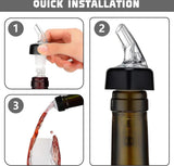 6 stuks gedistilleerde drankdispenser, flessenschenker van ABS-kunststof, 15 ml/20 ml/30 ml doseringsschenker, maatschenker met stalen kogel, geschikt voor wijn en cocktails (3 kleuren)
