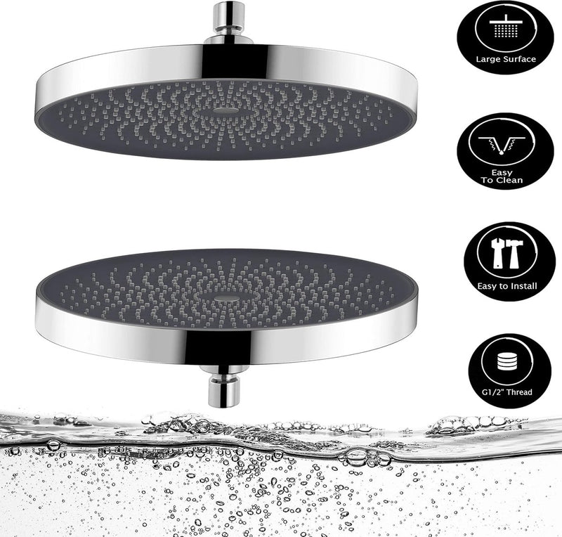 Design hoofddouche, douchekop, regendouche, ronde hoofddouche, diameter 260 mm, premium doucheset, massagedouche voor spa (chroom)