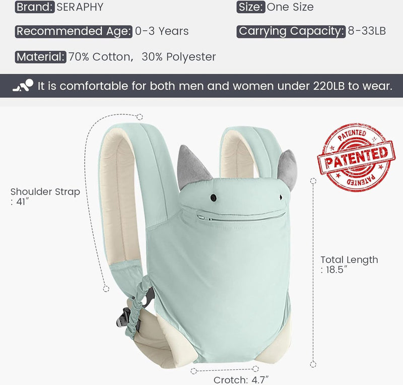 4-in-1 babydrager voor pasgeborenen vanaf de geboorte, ergonomisch, ademend, licht, babydraagdoek voor zuigelingen en peuters van 4-15 kg, blauw