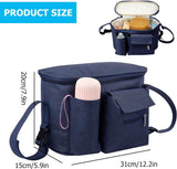 Opbergruimte kinderwagenorganizer, kinderwagenorganizer, buggy-organizer voor kinderwagen, waterdichte kinderwagentas, organizertas, voor babyaccessoires, donkerblauw