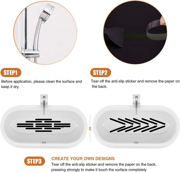 antislipstickers, 24 stuks, veiligheidsstrips voor badkuip, zelfklevende stickers met premium schraper voor badkuip, douche, trap (zwart)