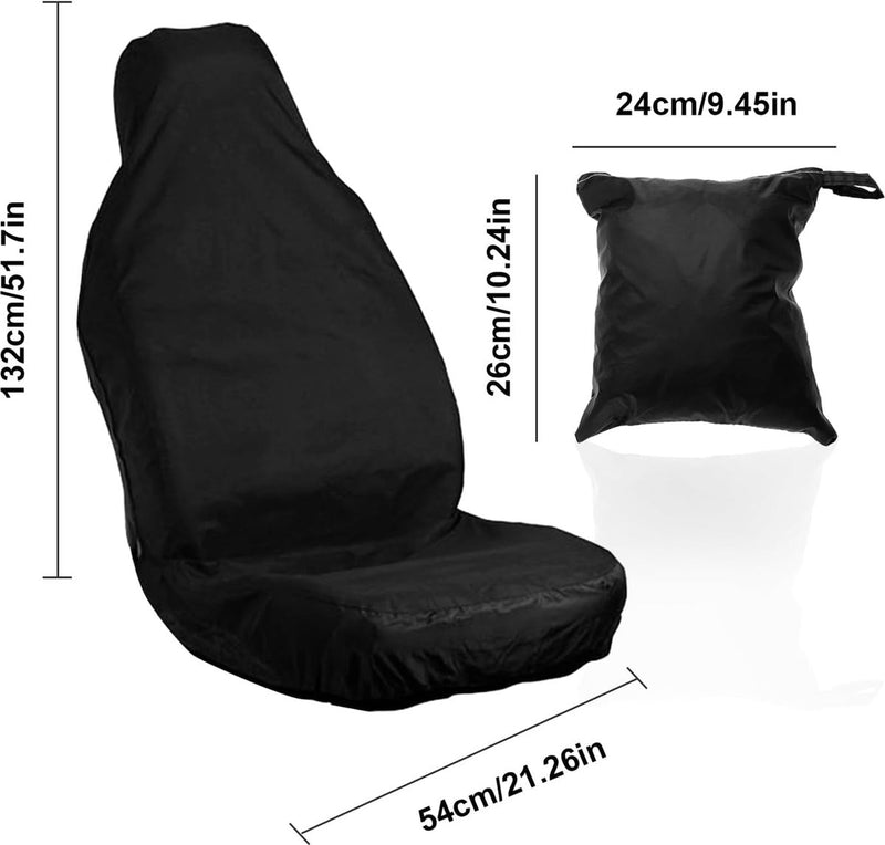 2-delige universele waterdichte autostoelhoezenset, stoelbeschermer voor bestuurdersstoelen, hoogwaardige nylon autostoelhoes in zwart voor honden, kinderen, sport, gemakkelijk schoon te maken