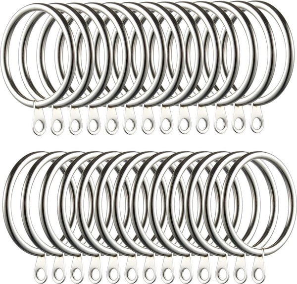 60 stuks metalen gordijnringen, gordijnringen, 38 mm binnendiameter, gordijnophangringen voor gordijnroeden voor raam, deur, douchegordijn (zilver)