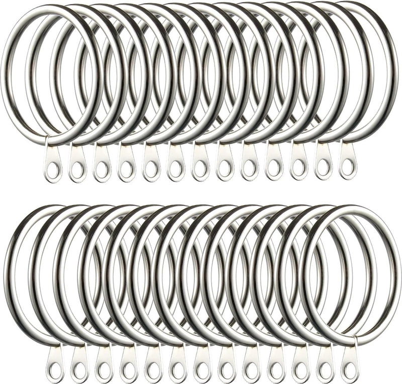 60 stuks metalen gordijnringen, gordijnringen, 38 mm binnendiameter, gordijnophangringen voor gordijnroeden voor raam, deur, douchegordijn (zilver)