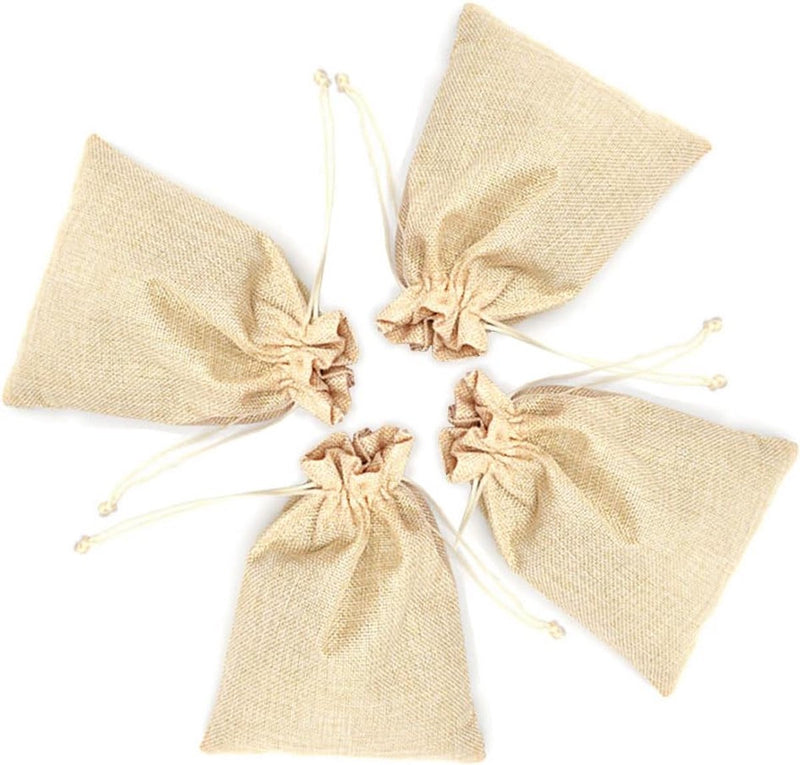 30 stuks linnen jutezakken met trekkoord, jute geschenkzakjes, jute zakjes, 10x14cm, voor bruiloftsfeest, Kerstmis en doe-het-zelf knutselen